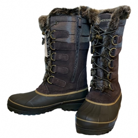 LANDSEND Hillary Snow Boots, Warm Winter Boots, Rugged, Faux Fur With Side Zip - Picture 2 of 5